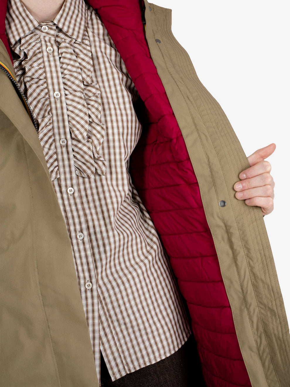 Miranda reversible jacket green army / dark red