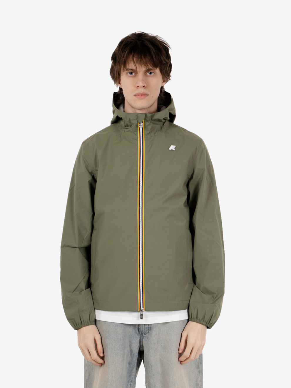 Jacket stretch nylon jersey green lichen