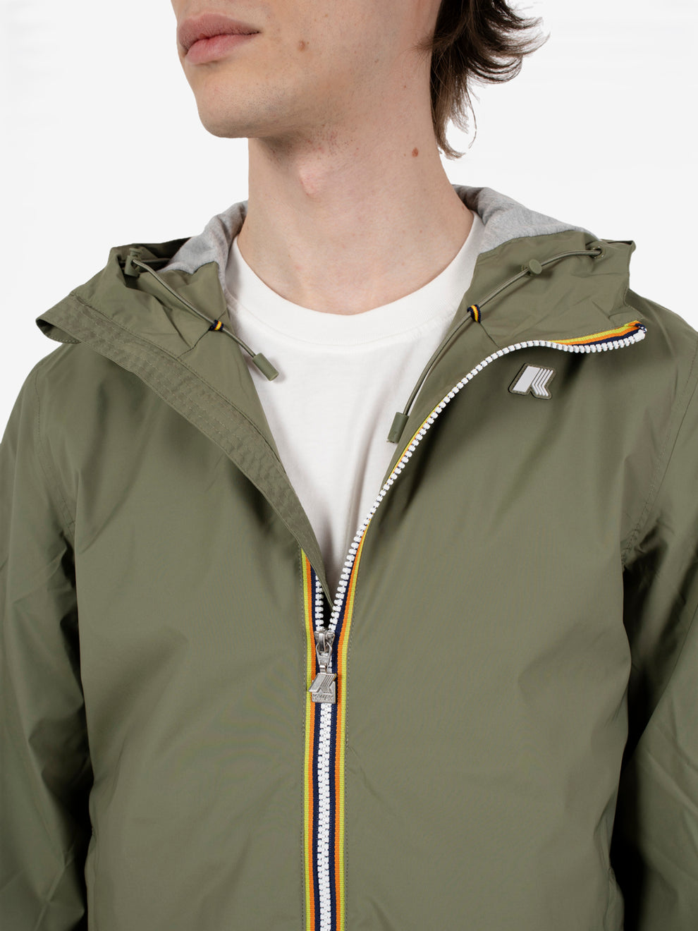 Jacket stretch nylon jersey green lichen