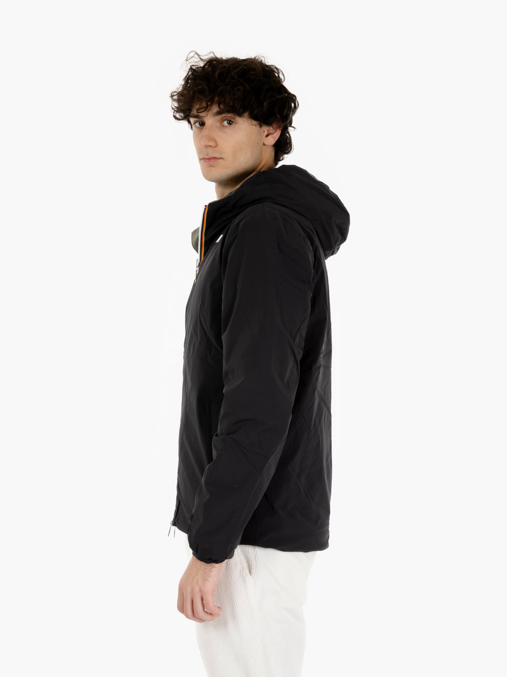 Jacket warm double black pure / green blackish