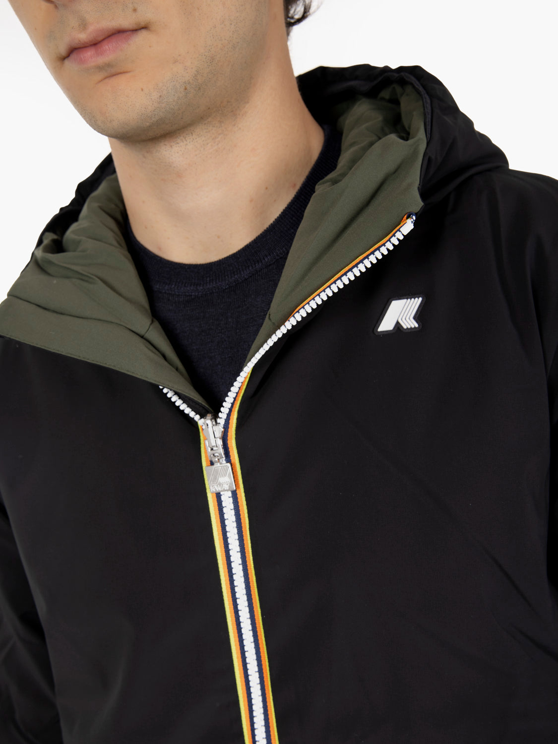 Jacket warm double black pure / green blackish