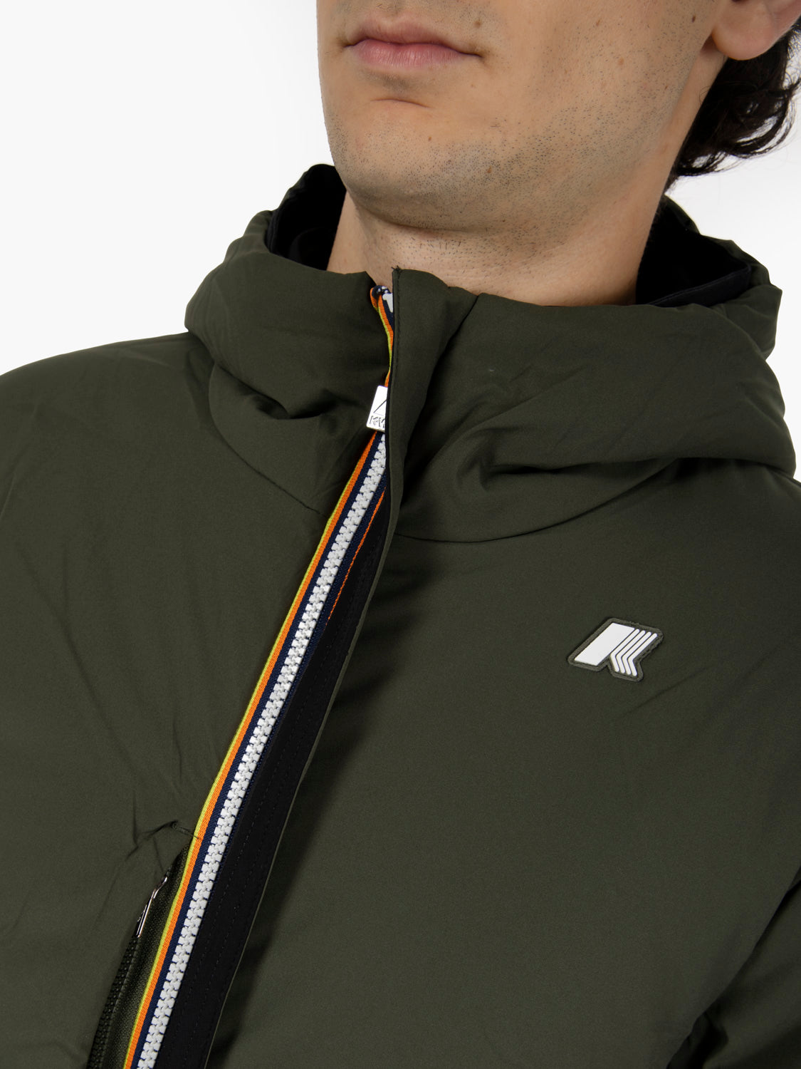 Jacket warm double black pure / green blackish