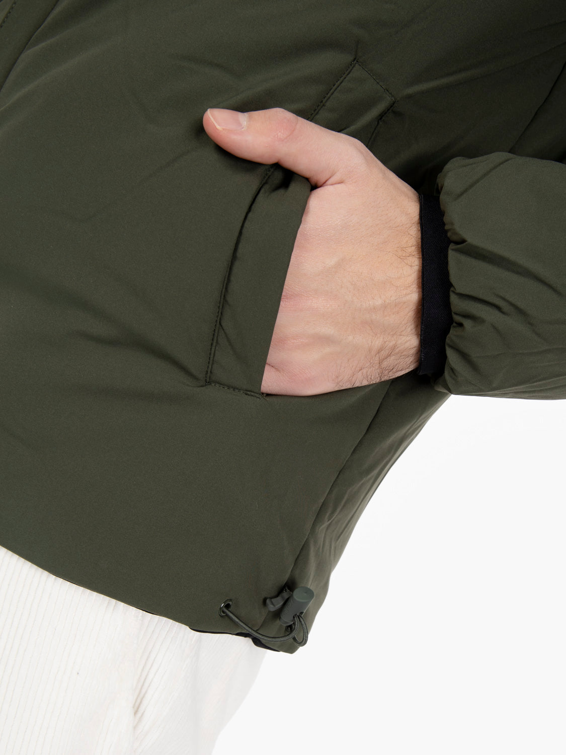 Jacket warm double black pure / green blackish