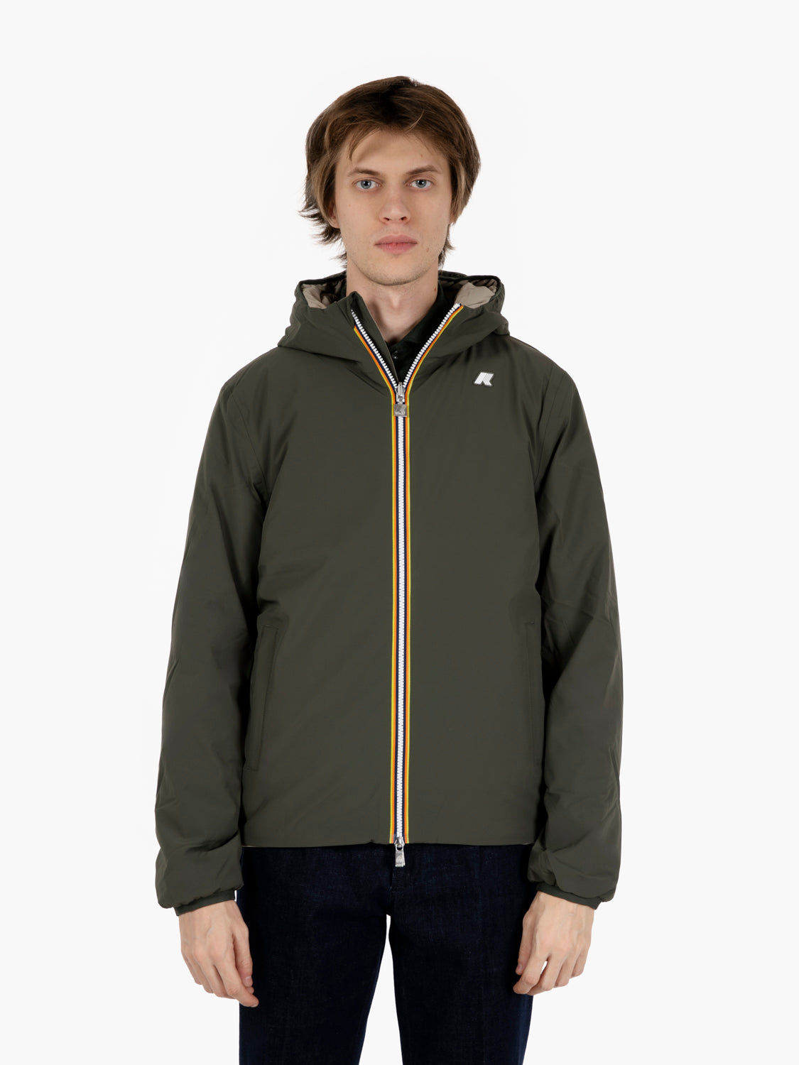 Jacket warm double green blackish / green oak