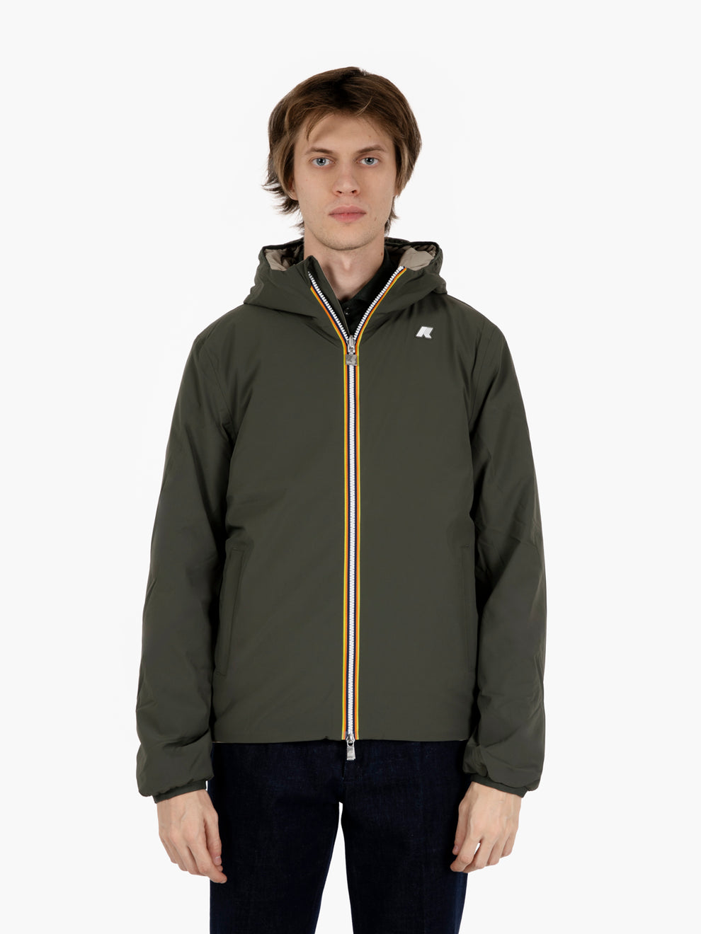 Jacket warm double green blackish / green oak