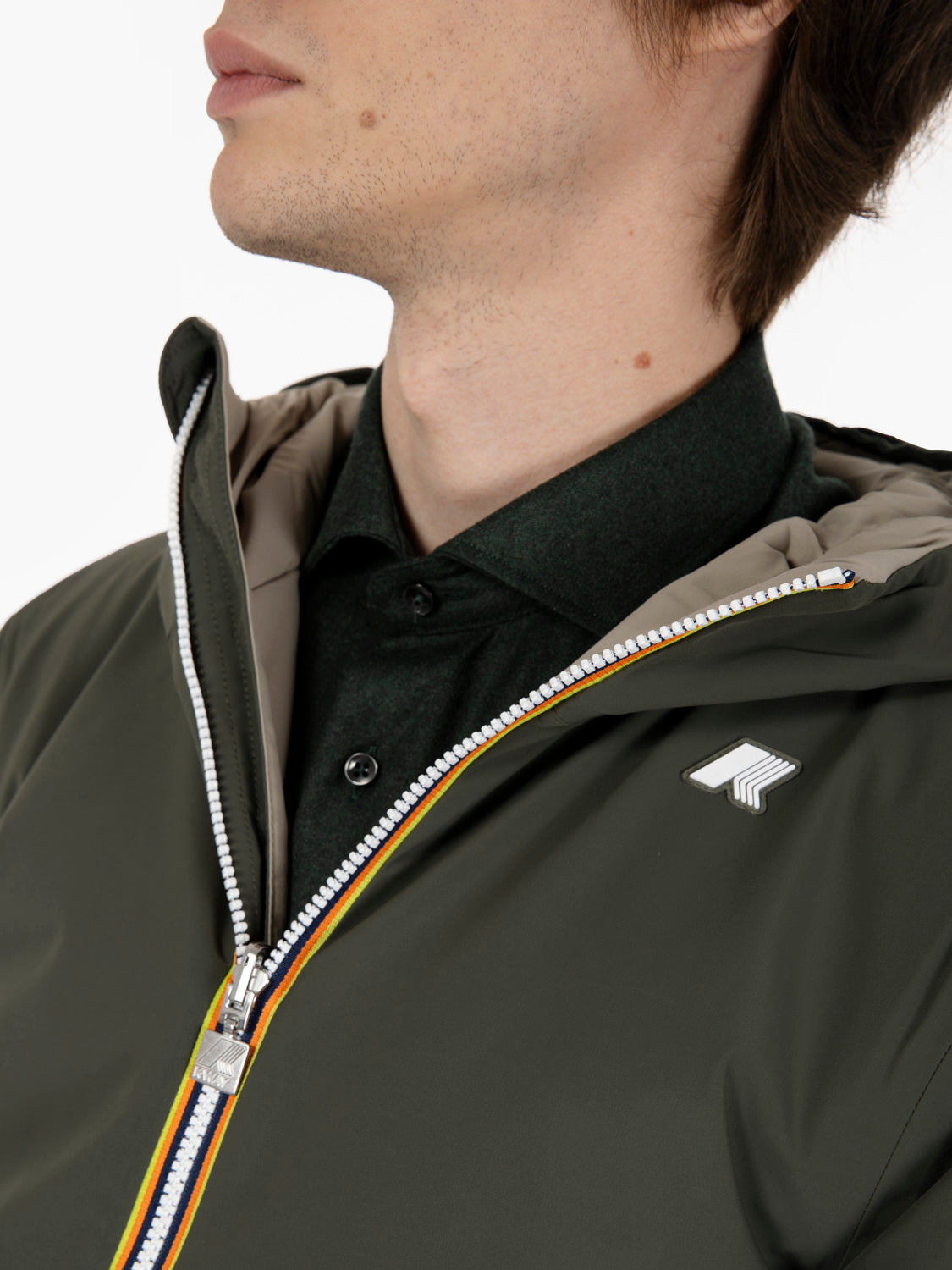 Jacket warm double green blackish / green oak