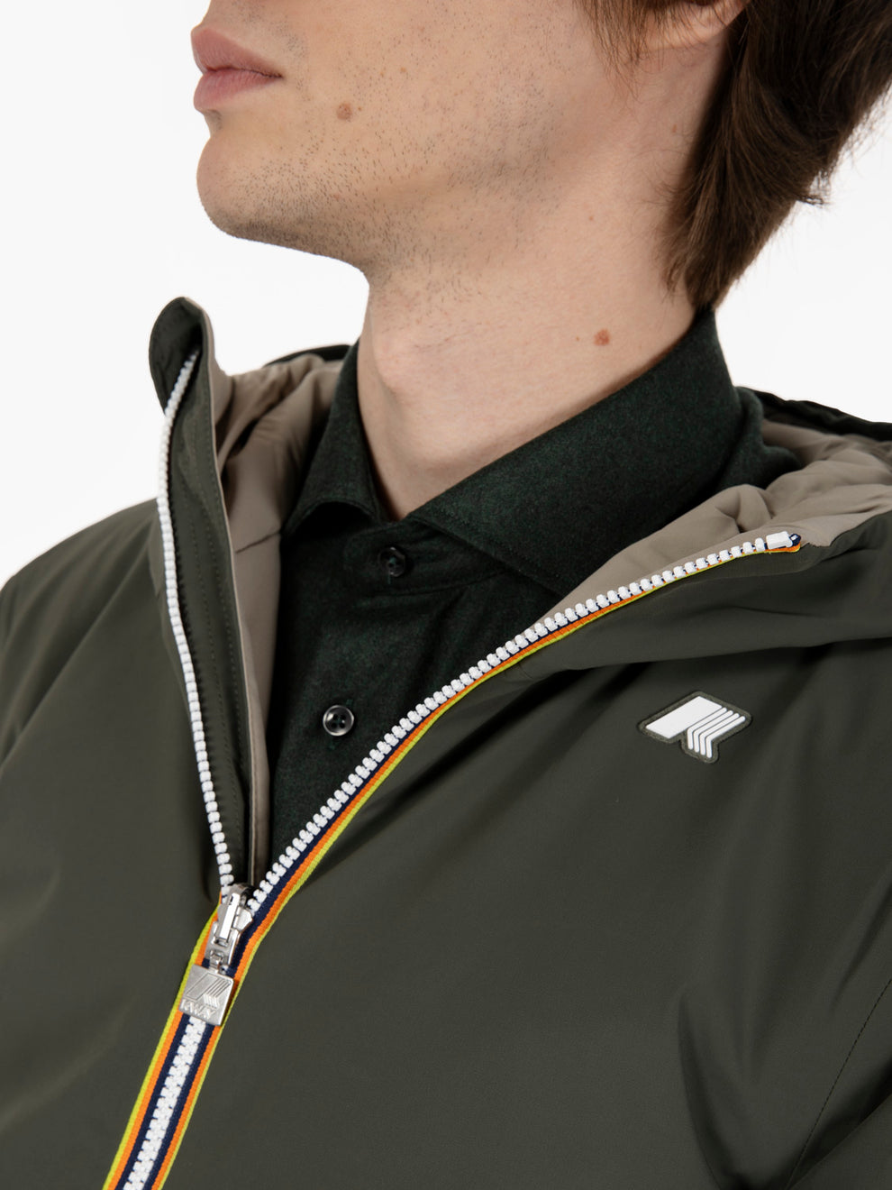 Jacket warm double green blackish / green oak