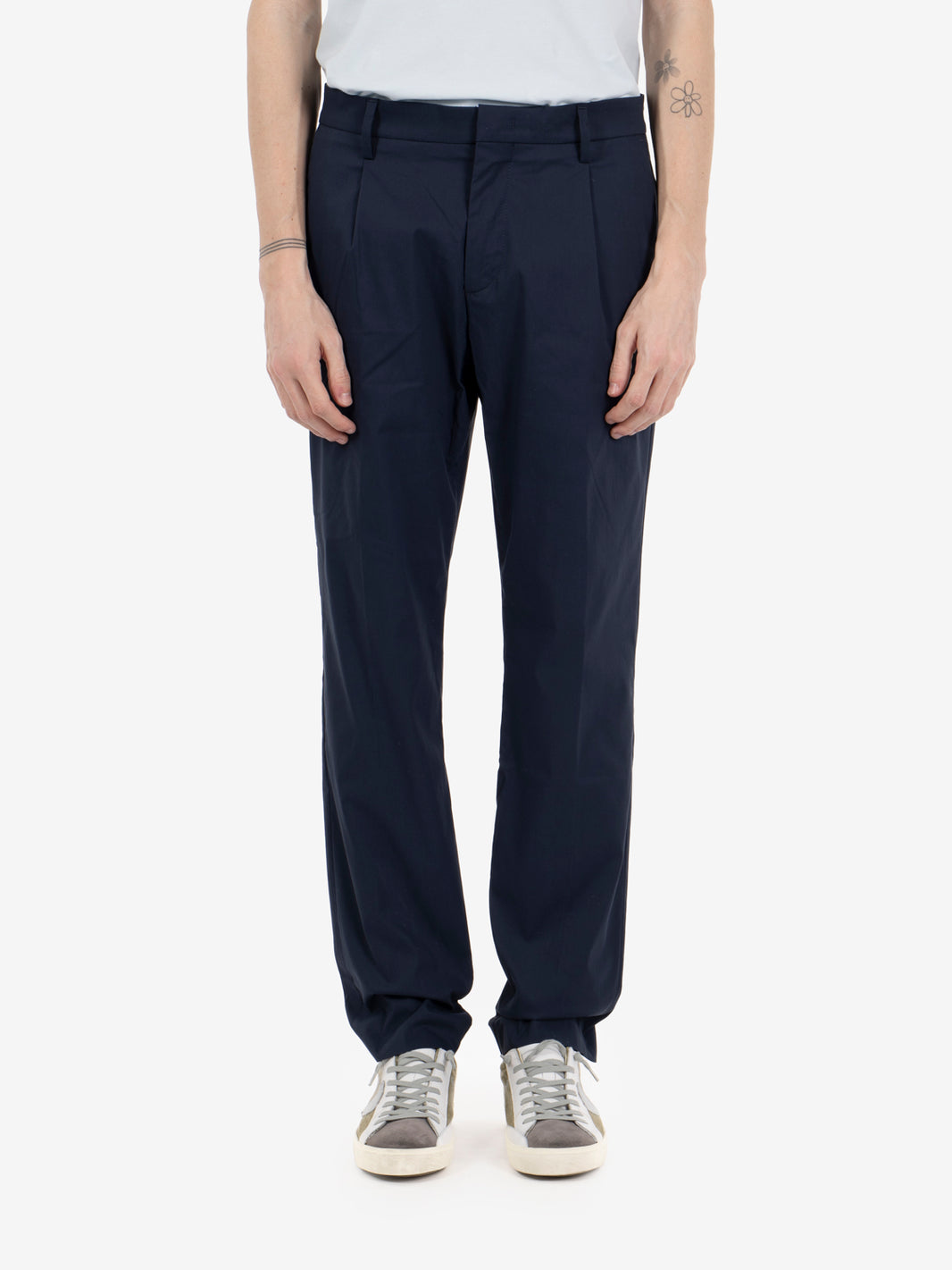 Pantaloni Ailton in twill tech blue depht