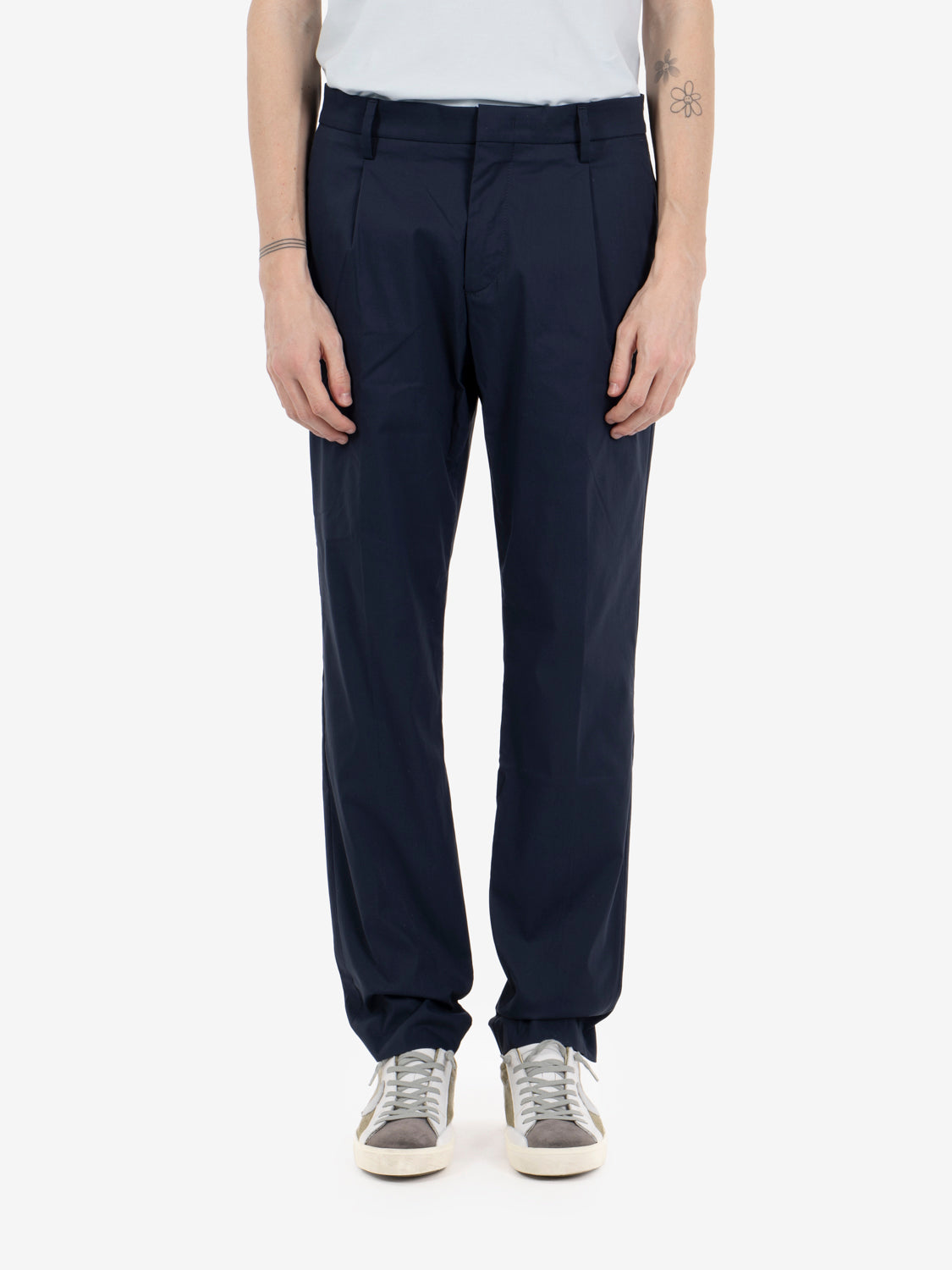 Pantaloni Ailton in twill tech blue depht