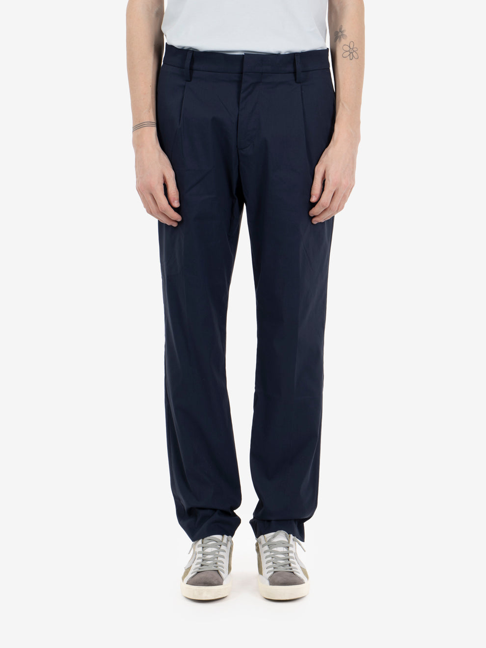 Pantaloni Ailton in twill tech blue depht
