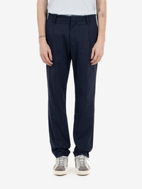 Pantaloni Ailton in twill tech blue depht
