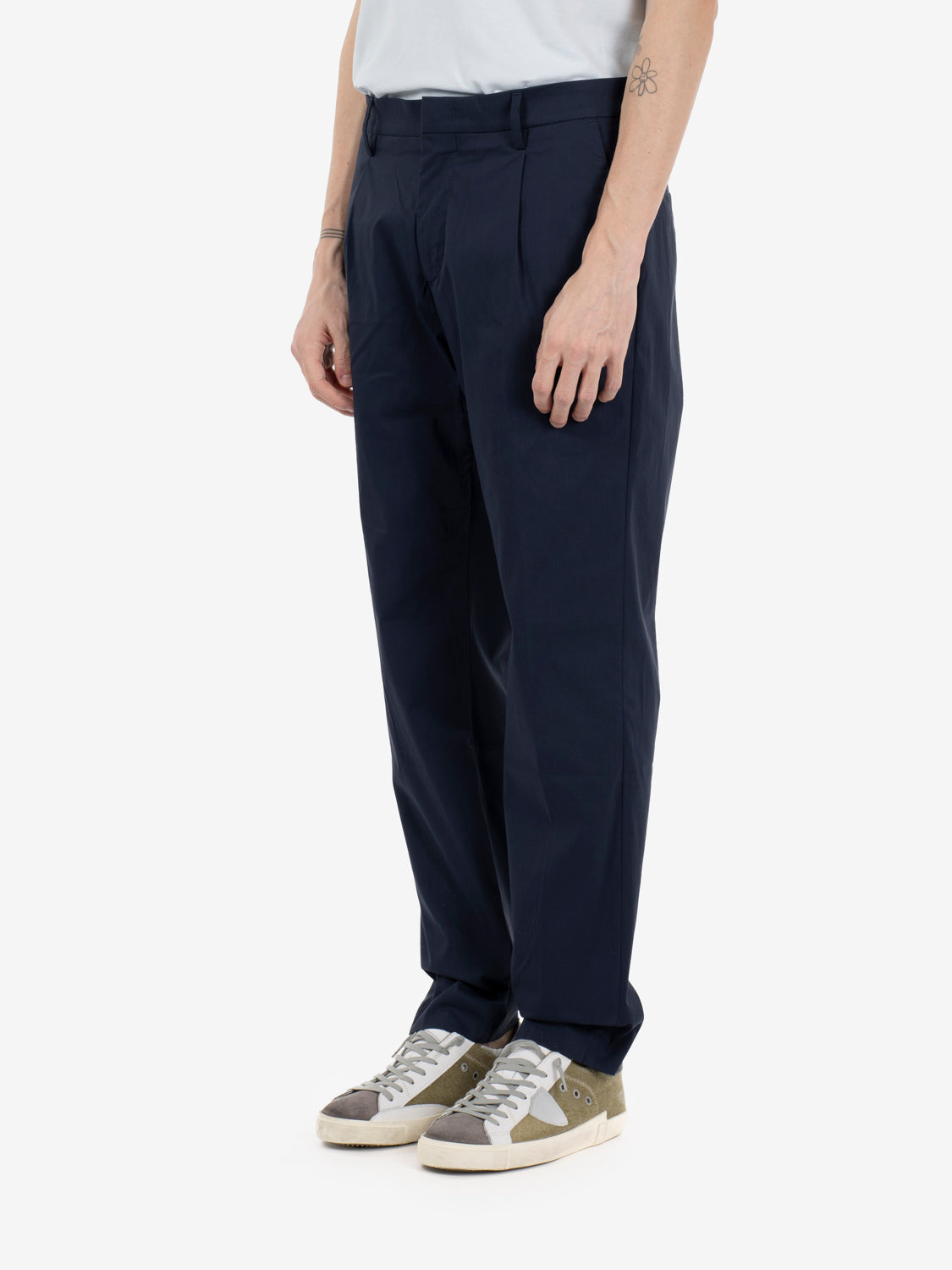 Pantaloni Ailton in twill tech blue depht