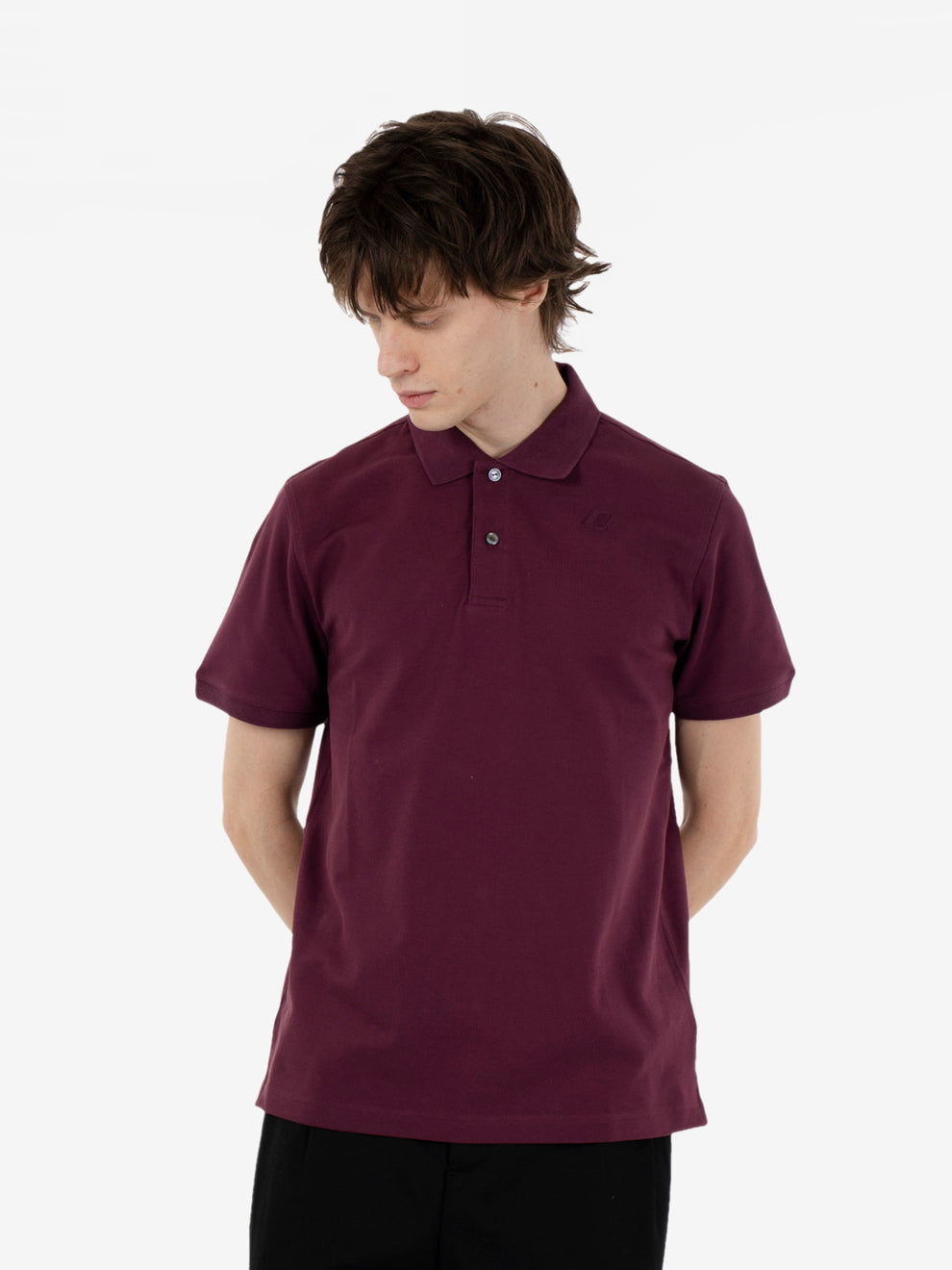 Polo maniche corte Amedee pique mauve wine
