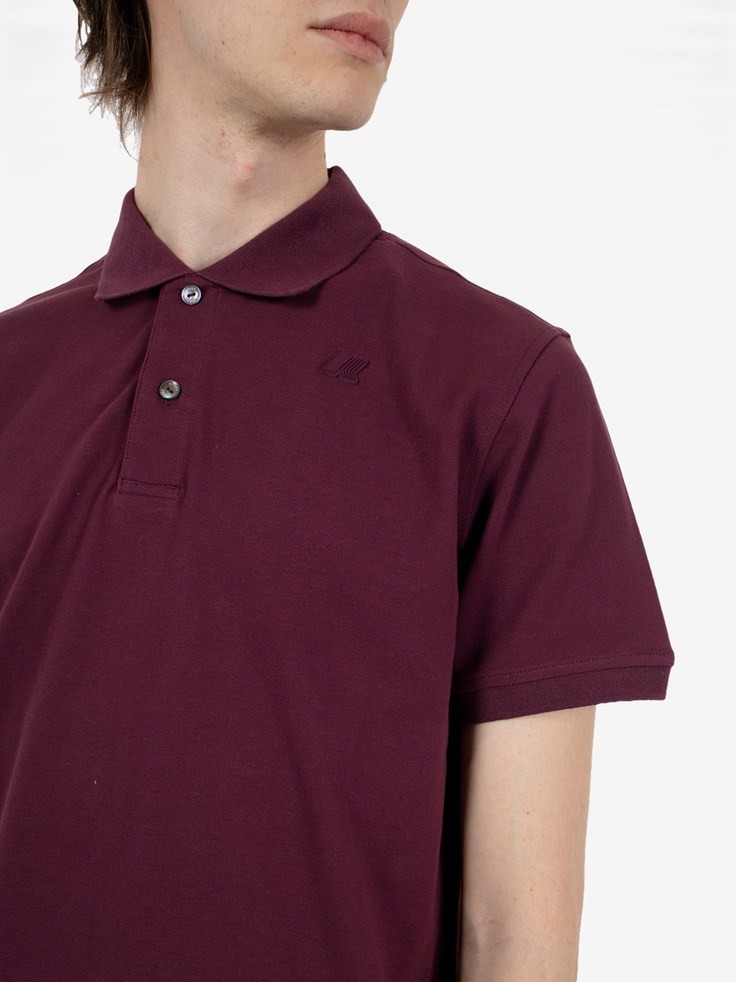 Polo maniche corte Amedee pique mauve wine