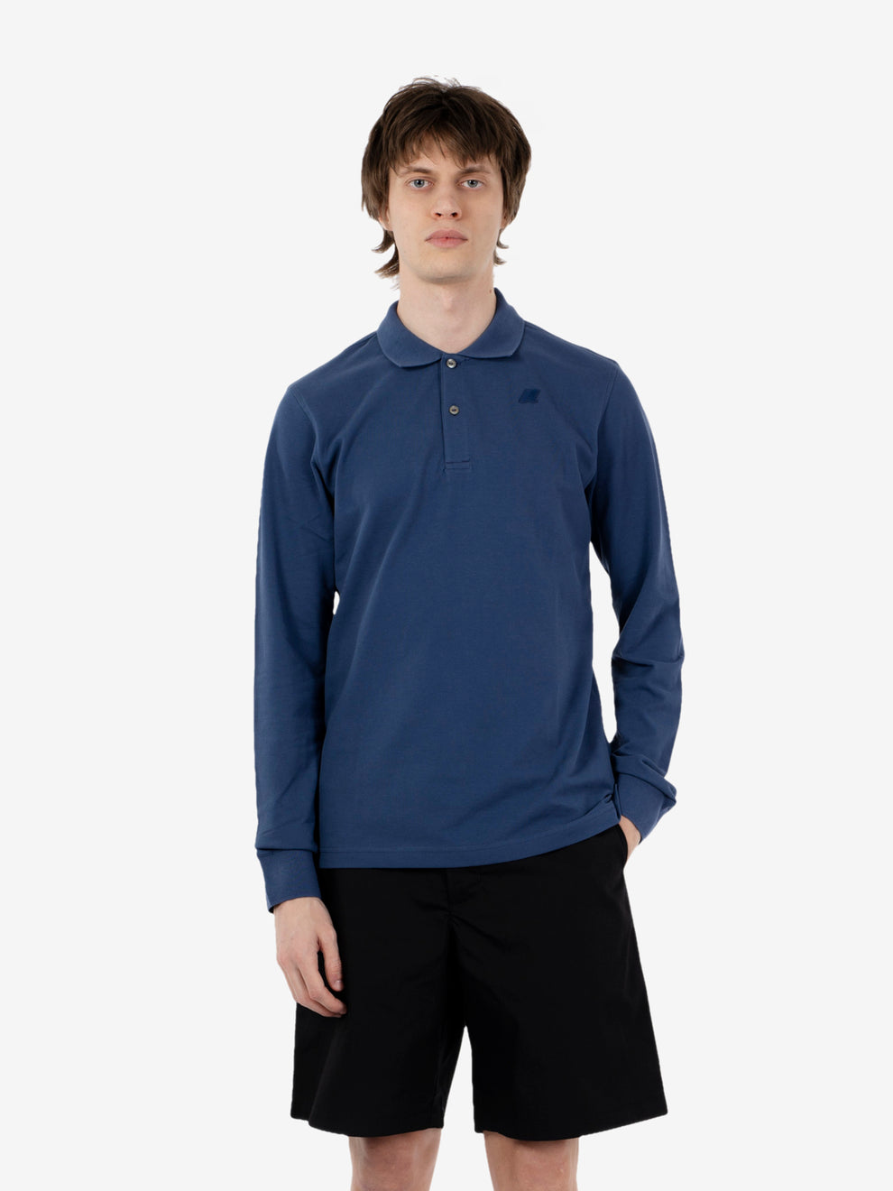 Polo Monju pique blue insignia