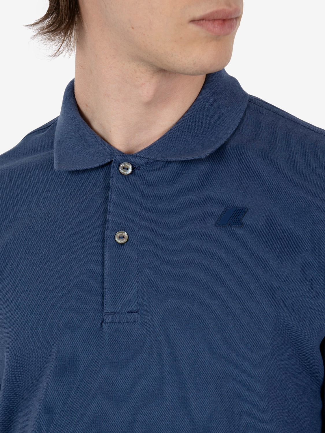Polo Monju pique blue insignia