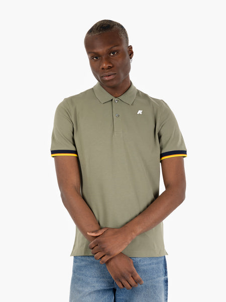 Polo Vincent pique green lichen
