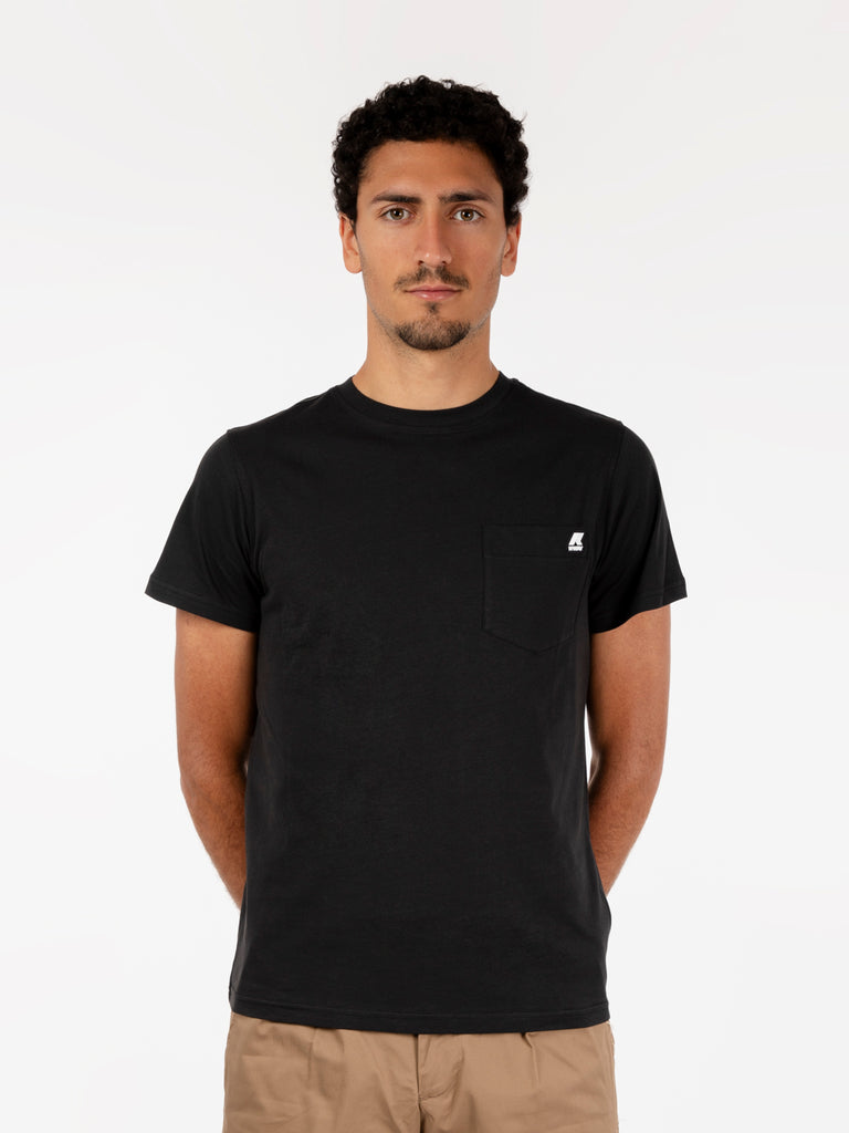 K-WAY - T-shirt Sigur con taschino black pure