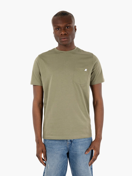T-shirt Sigur jersey con tasca logata bianco