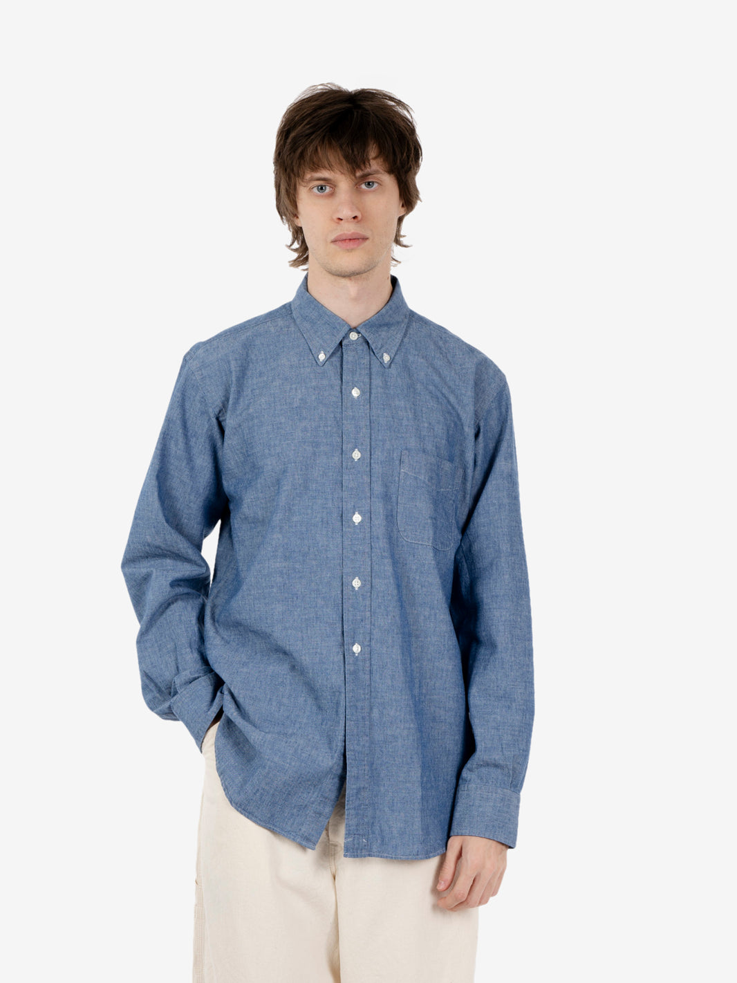Vintage Ivy button down Chambray blu