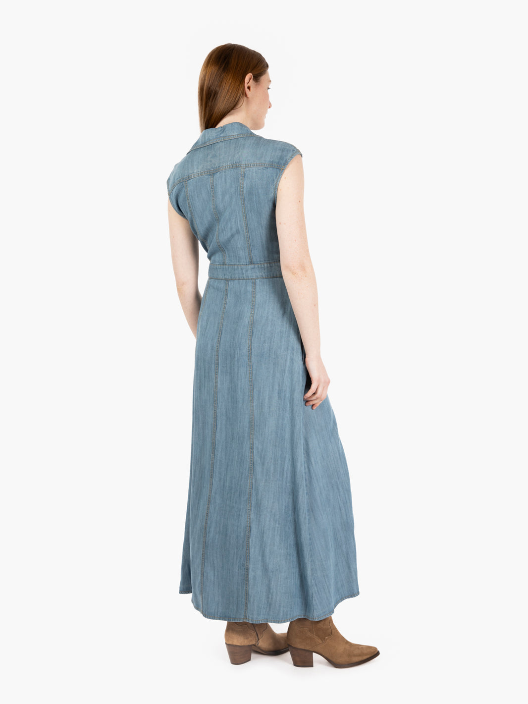 Abito a portafoglio in denim chiaro