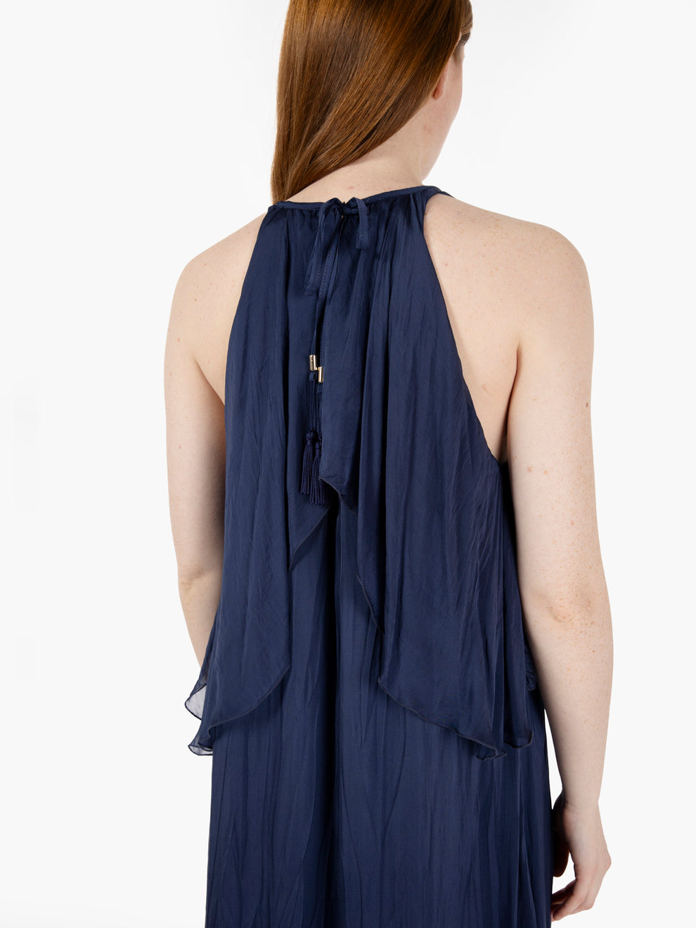 Abito con volants blu
