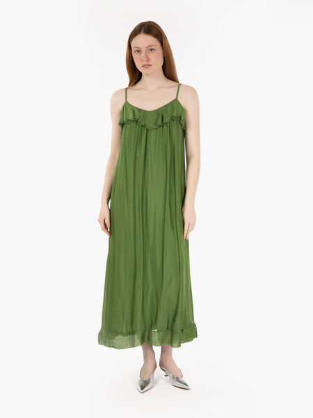 Abito con volants verde