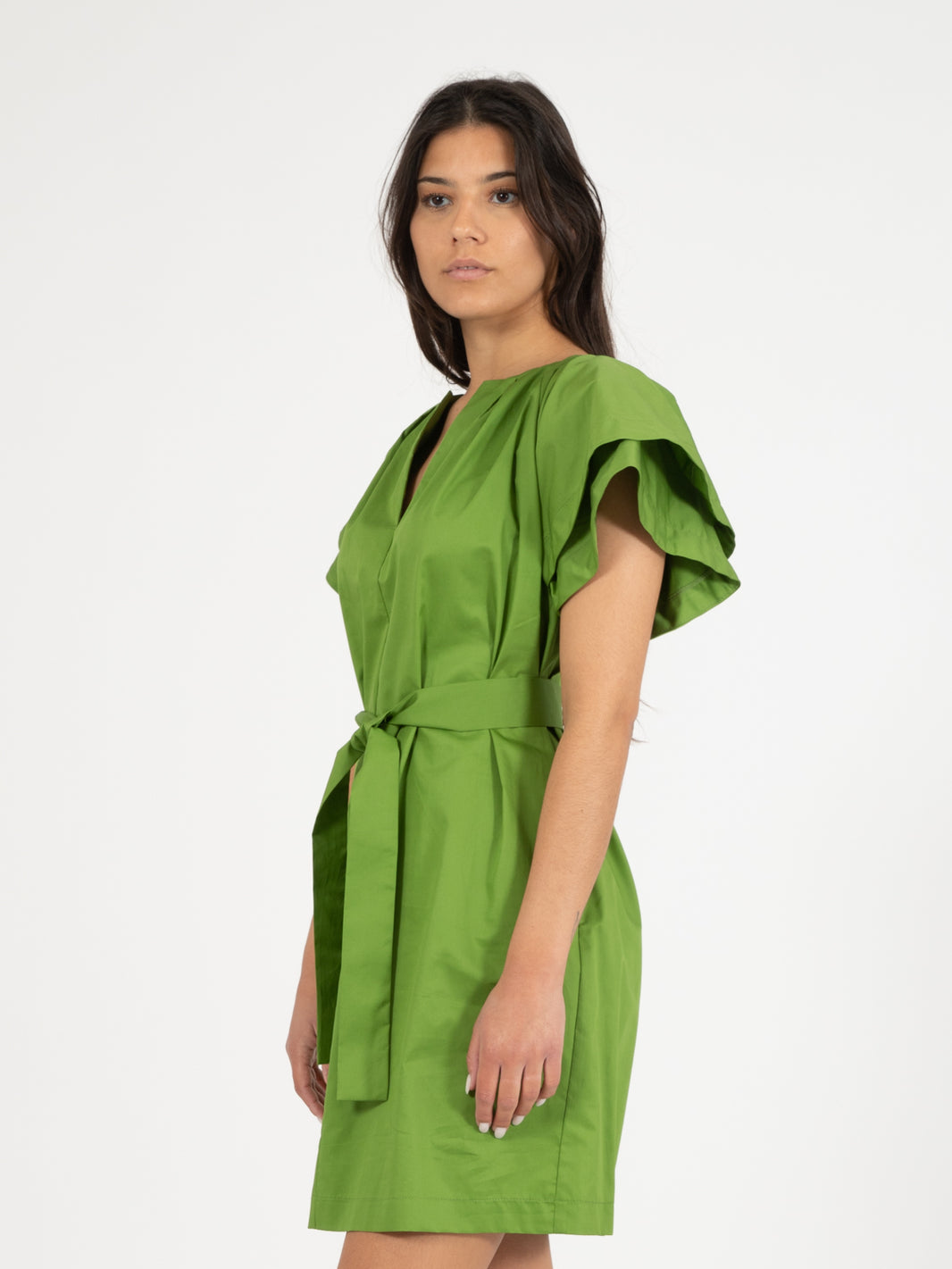 Abito corto a sacco verde