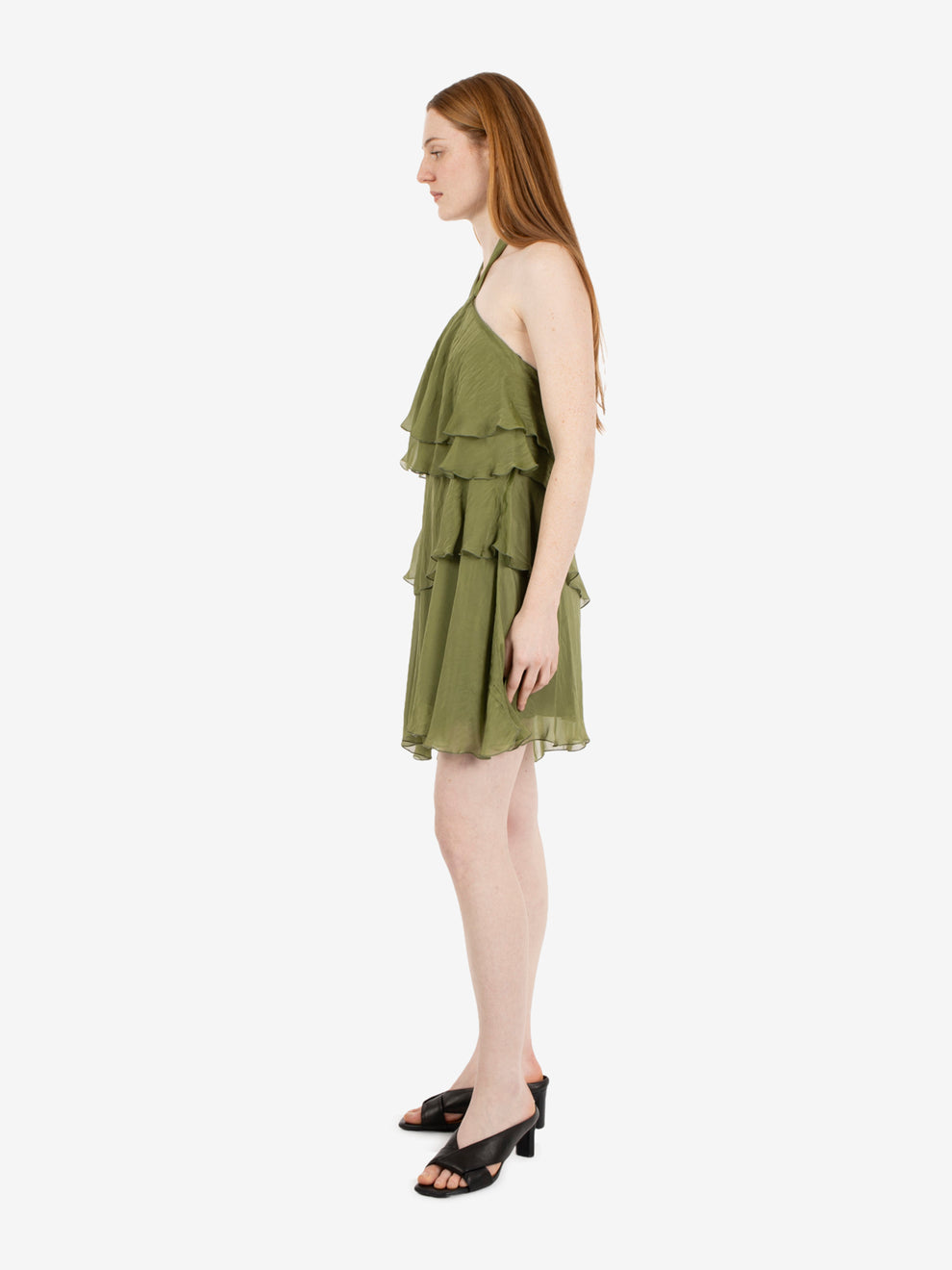 Short military ruffle dress