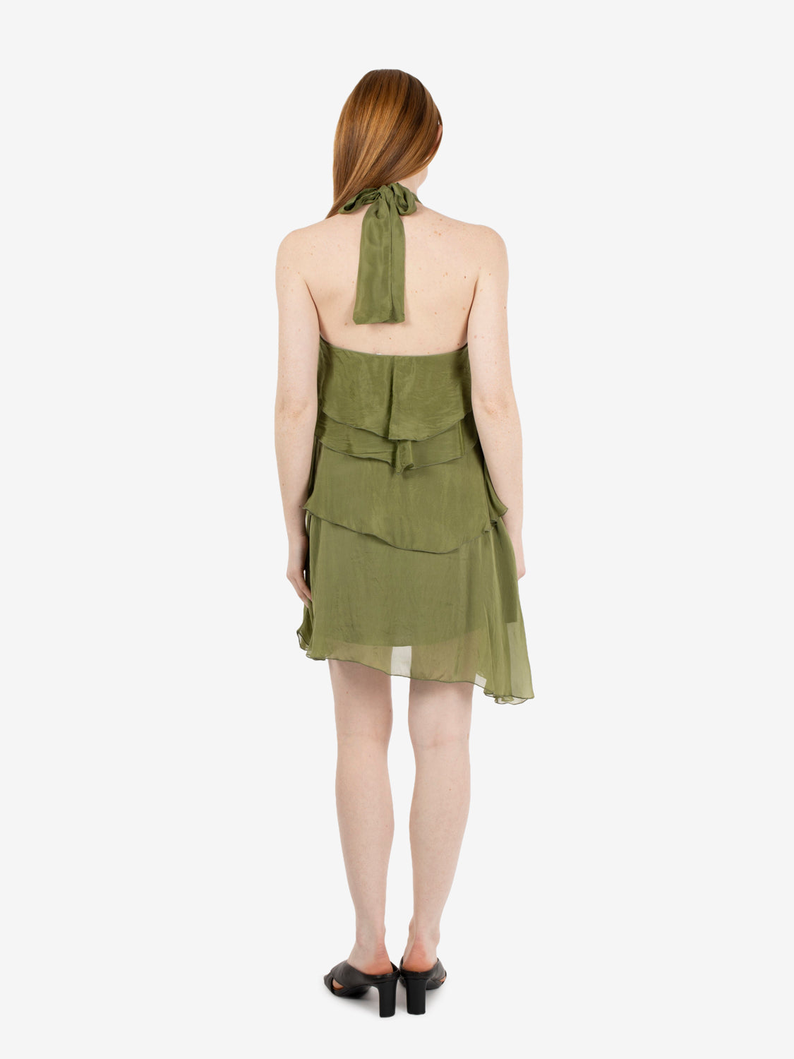 Short military ruffle dress