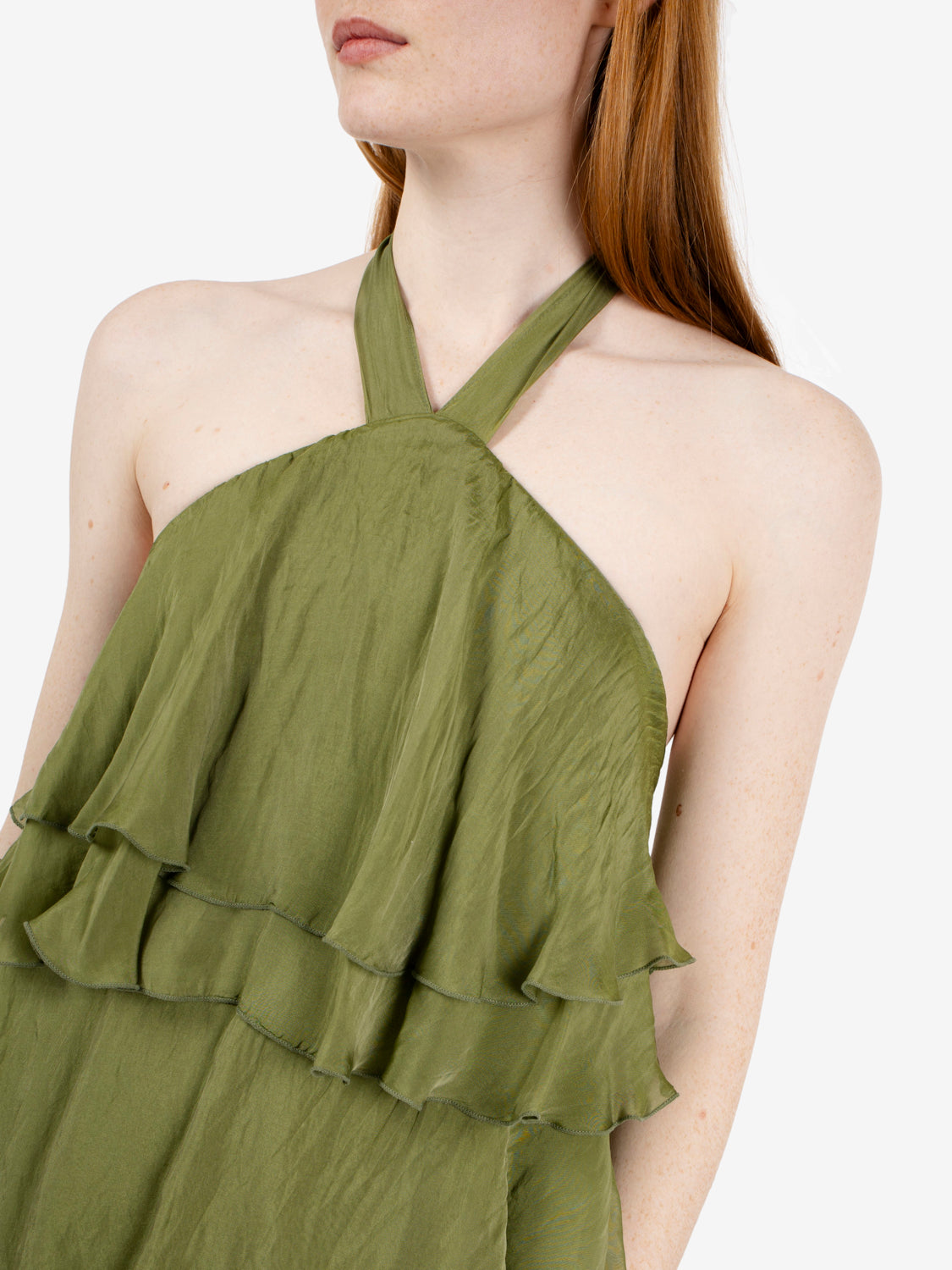 Short military ruffle dress