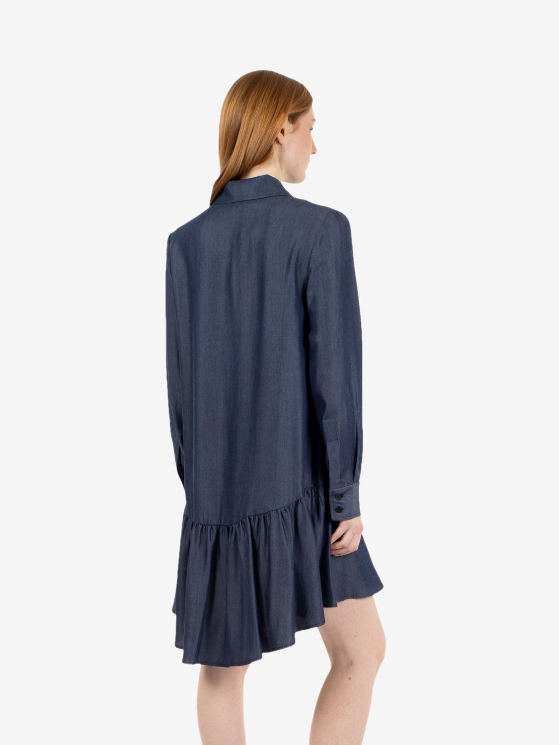 Abito corto stile camicia blu