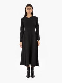 Long black knitted dress