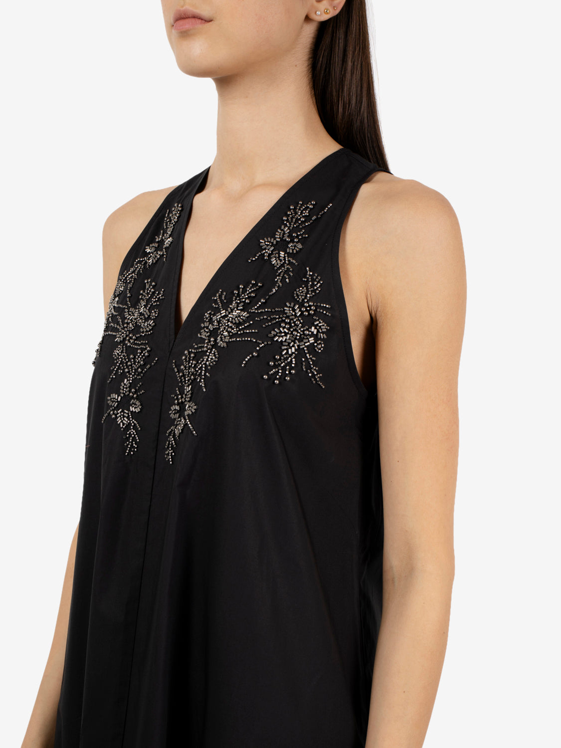 Long black beaded dress