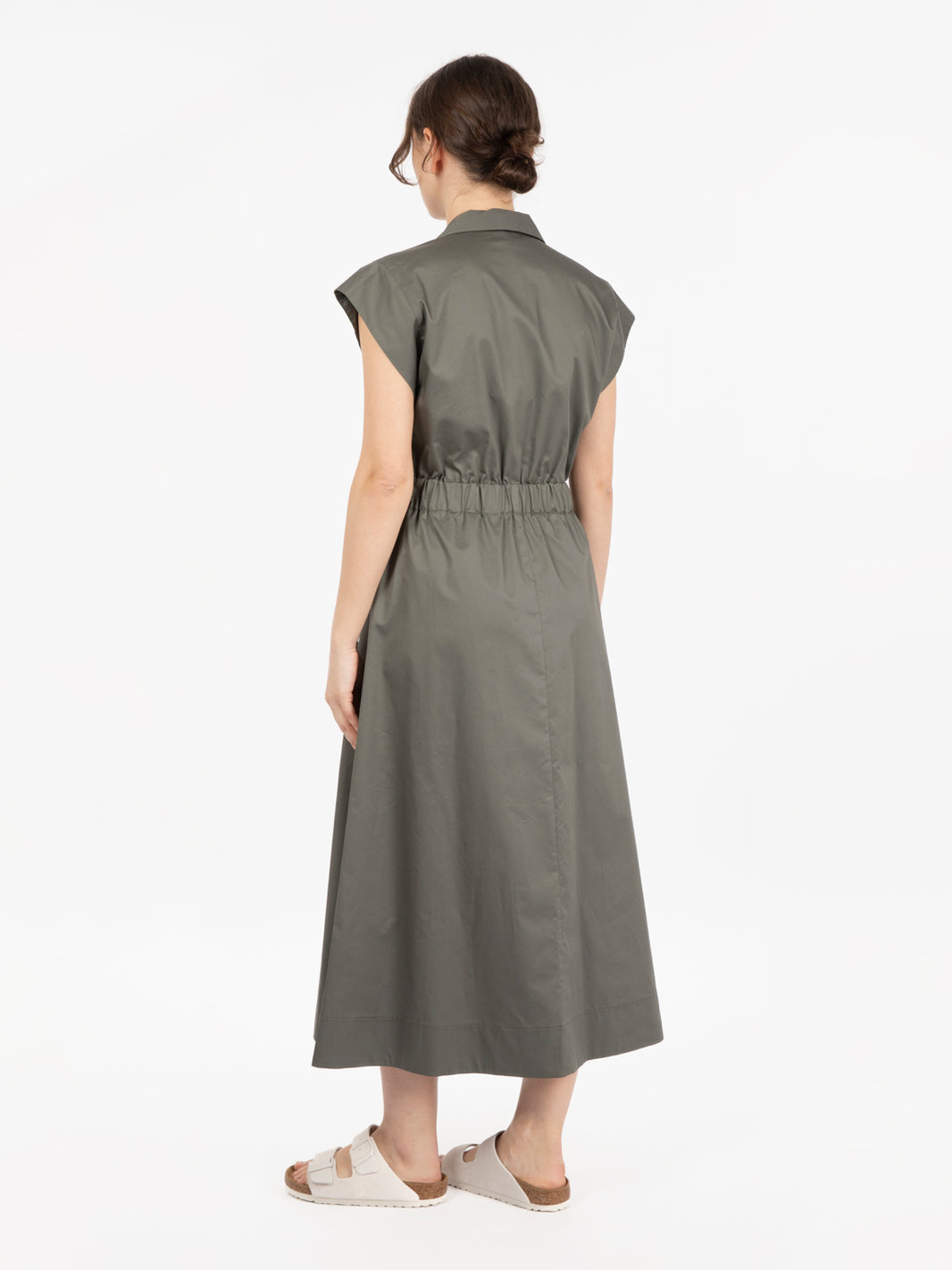 Abito lungo in cotone militare
