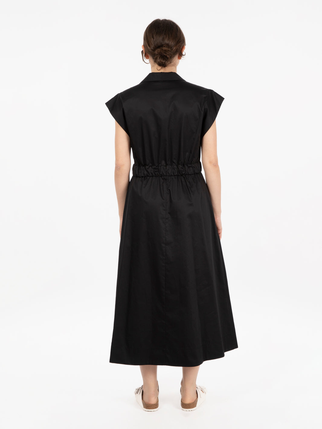 Abito midi in cotone nero