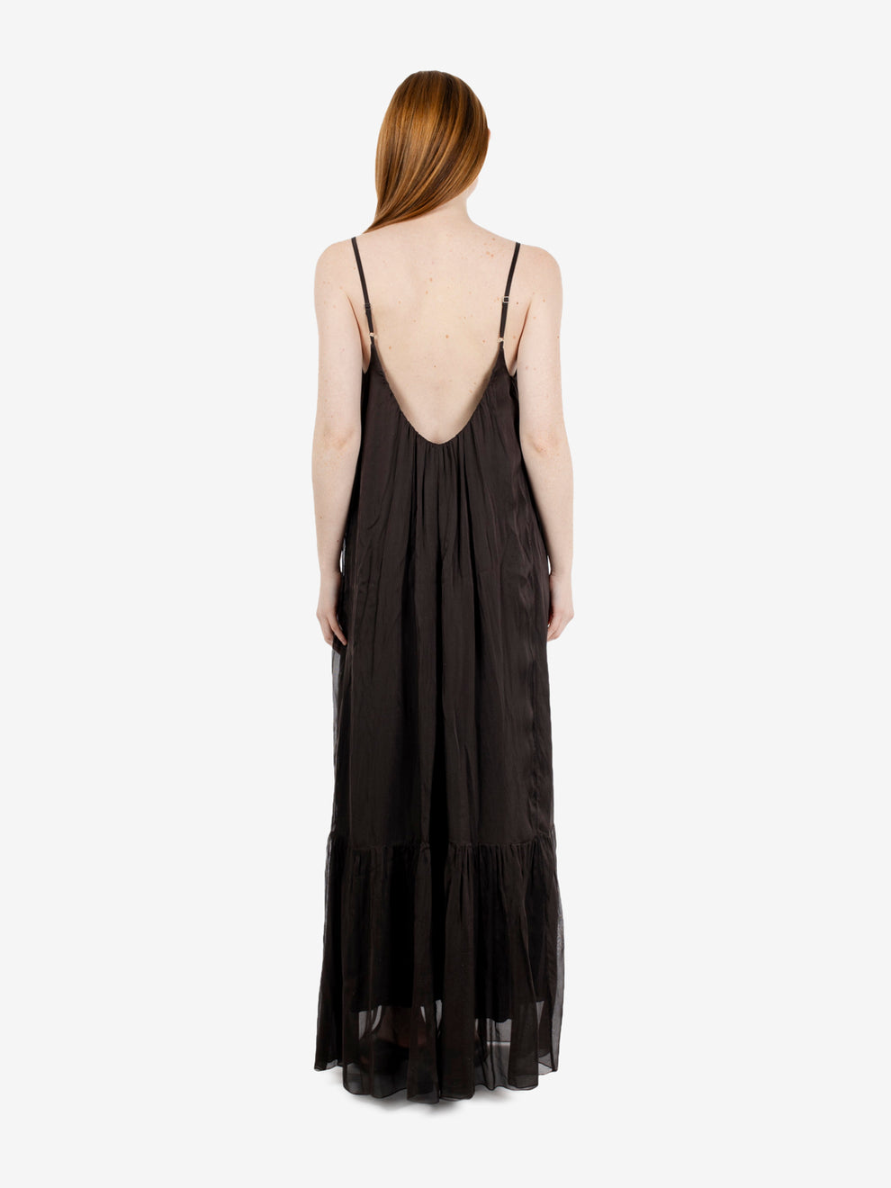 Long dark muslin dress