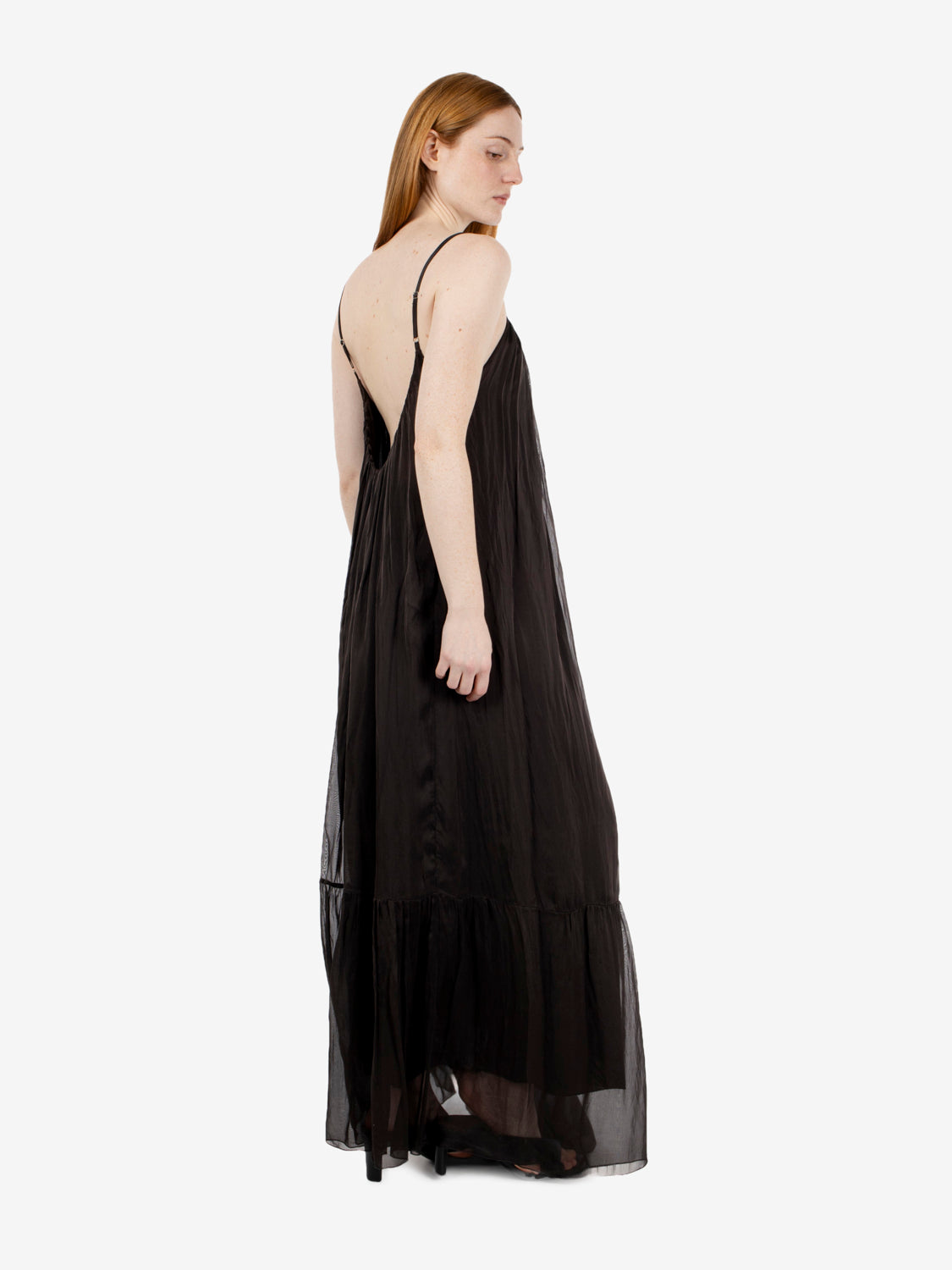 Long dark muslin dress