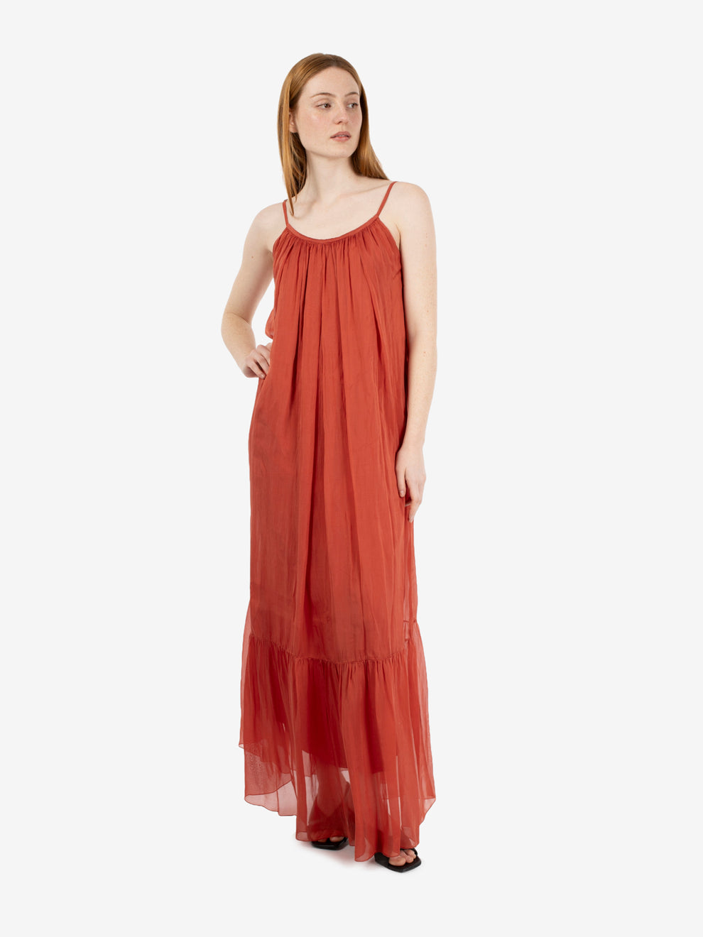 Papaya muslin long dress