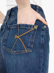 KAOS - Bermuda in jeans orlo sfrangiato blu medio