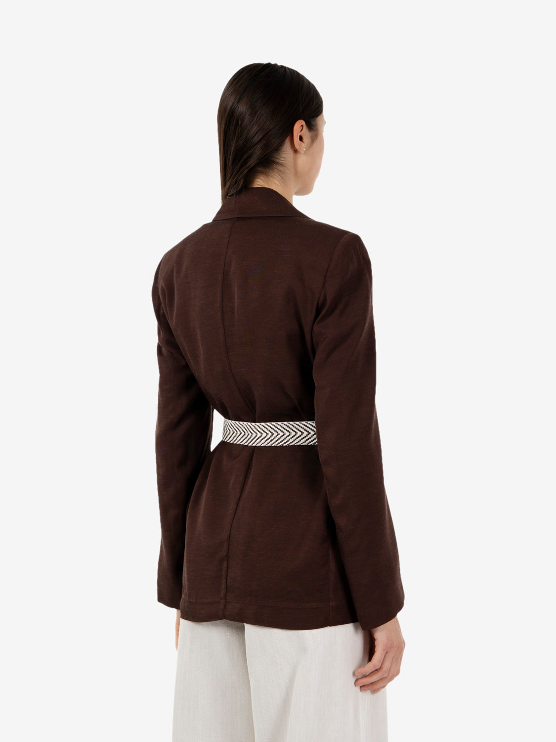Blazer con cintura cioccolato
