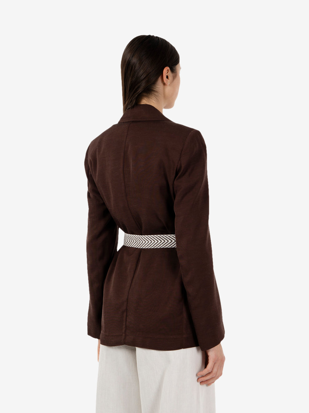 Blazer con cintura cioccolato
