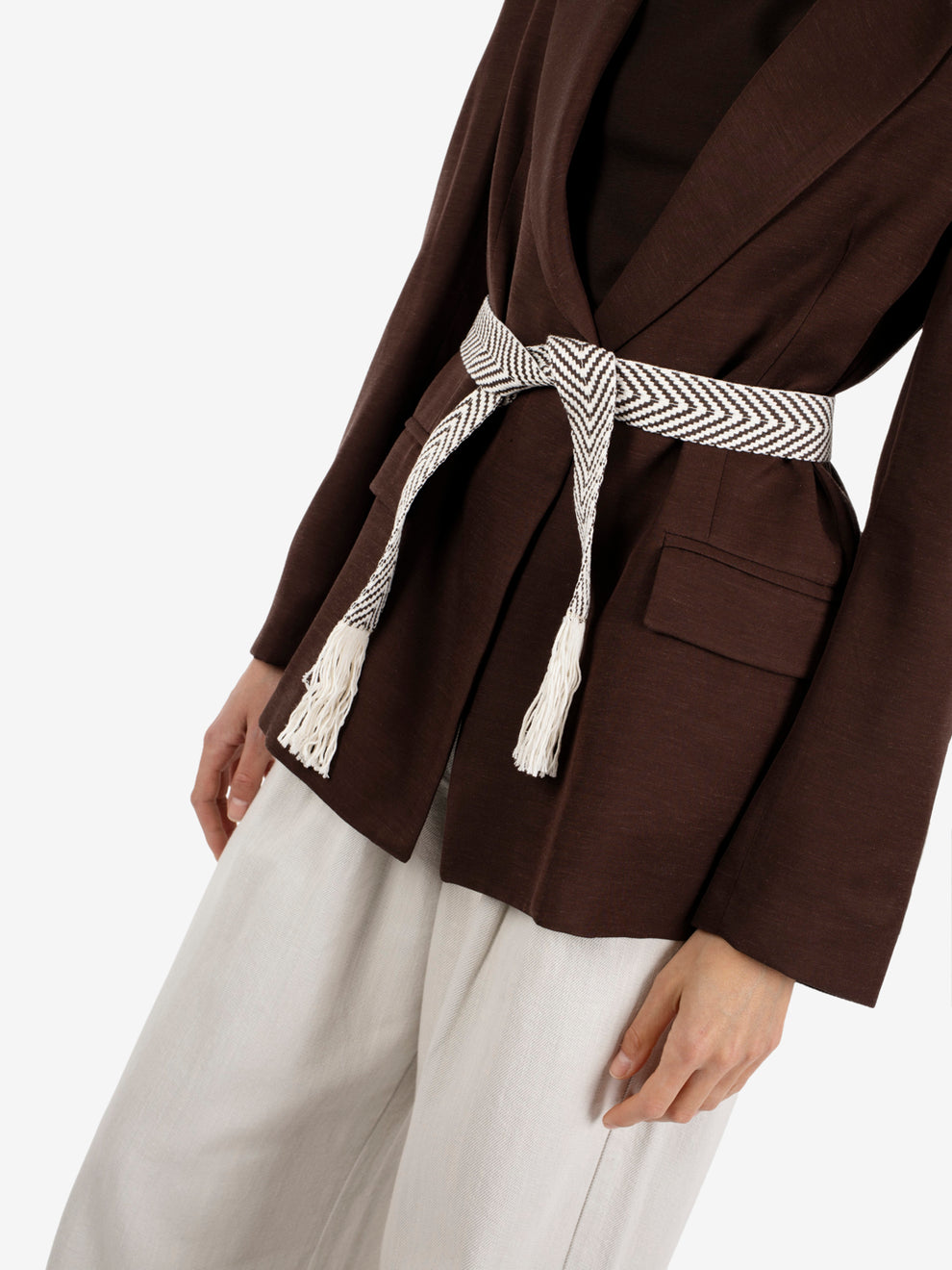Blazer con cintura cioccolato