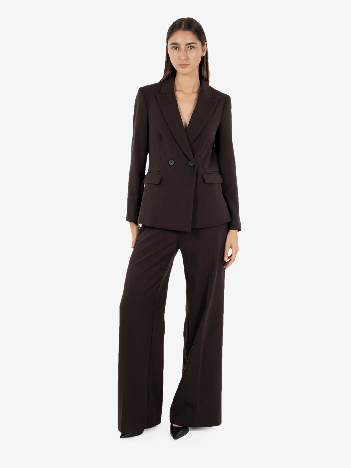 Blazer doppiopetto sfiancato fondente