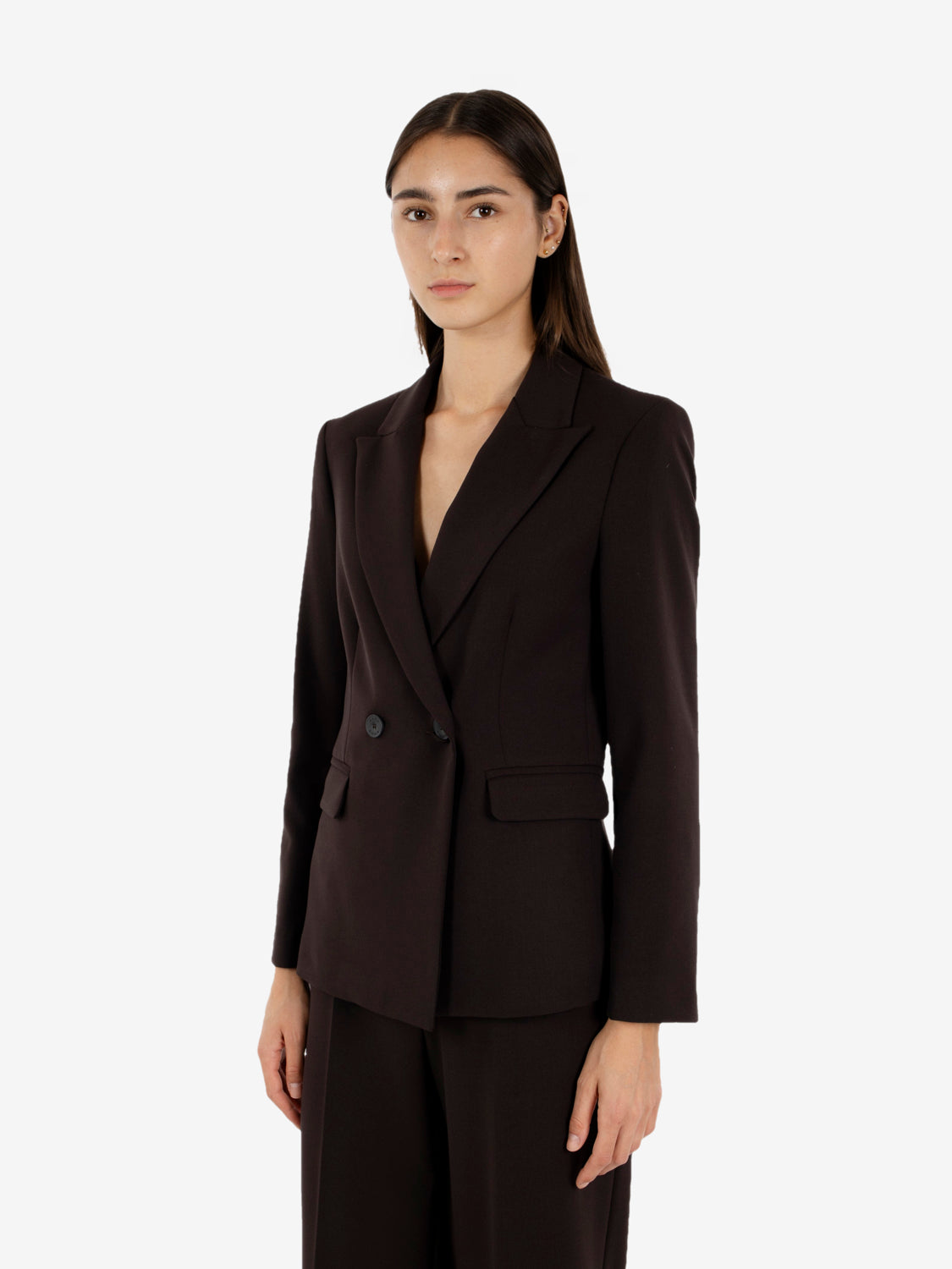 Blazer doppiopetto sfiancato fondente