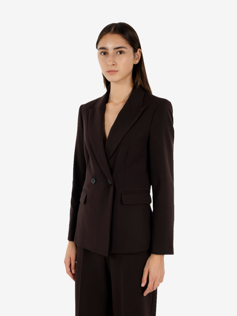 Blazer doppiopetto sfiancato fondente