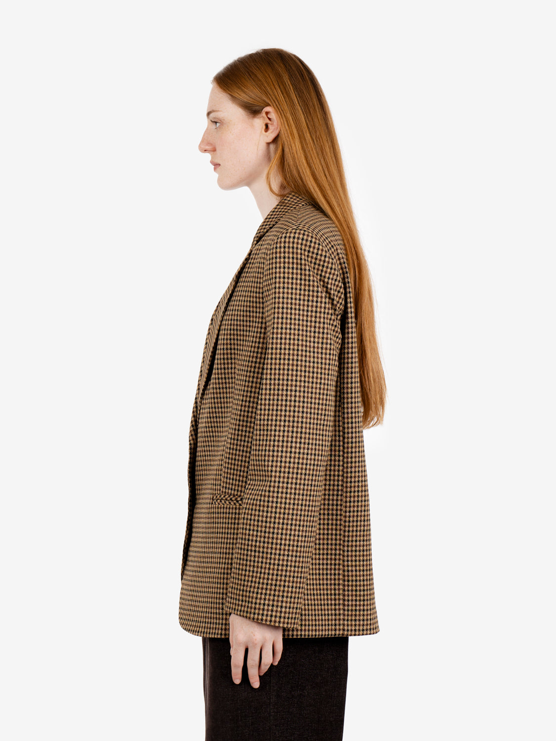 Blazer over pied de poule camel