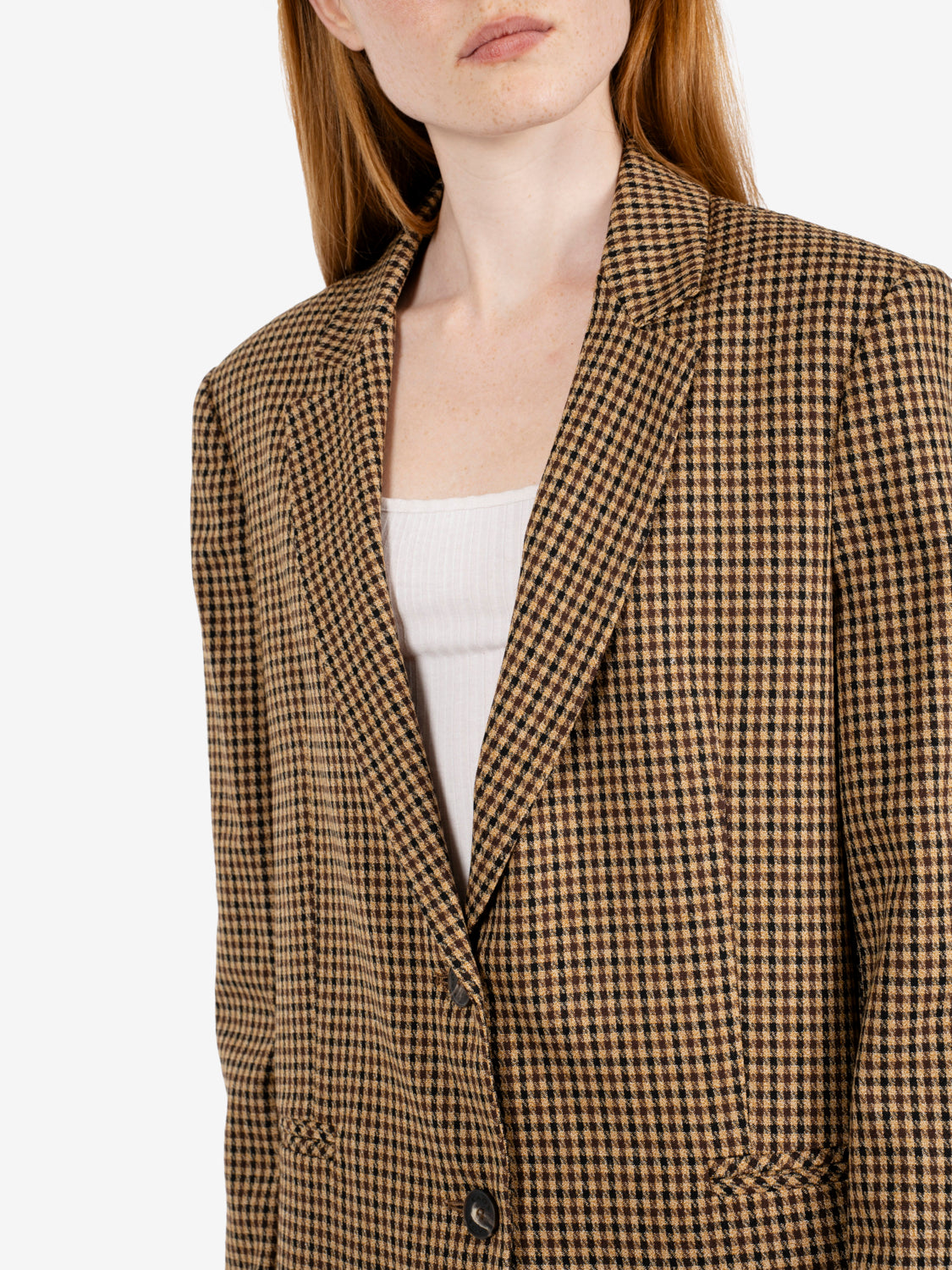 Blazer over pied de poule camel