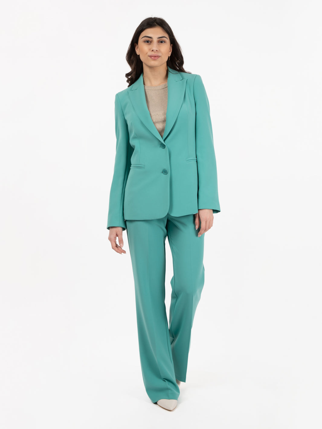 Blazer dritto verde giada