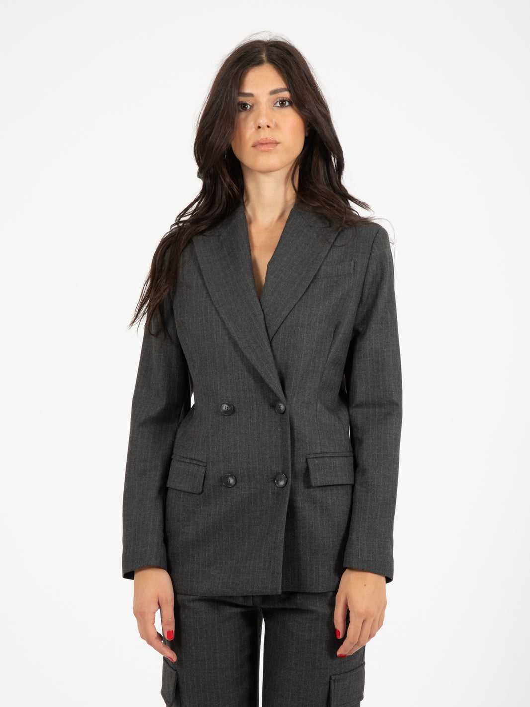 Blazer gessato grigio
